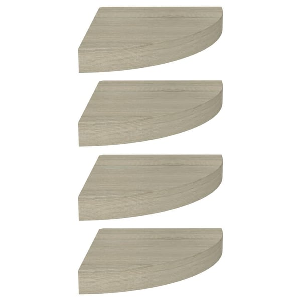 vidaXL Flytende vegghyller 4 stk eik 25x25x3,8 cm MDF