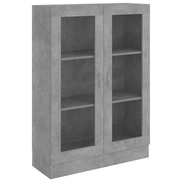 vidaXL Vitrineskap betonggrå 82,5x30,5x115 cm sponplate
