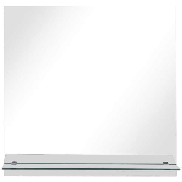 vidaXL Veggspeil med hylle 40x40 cm herdet glass