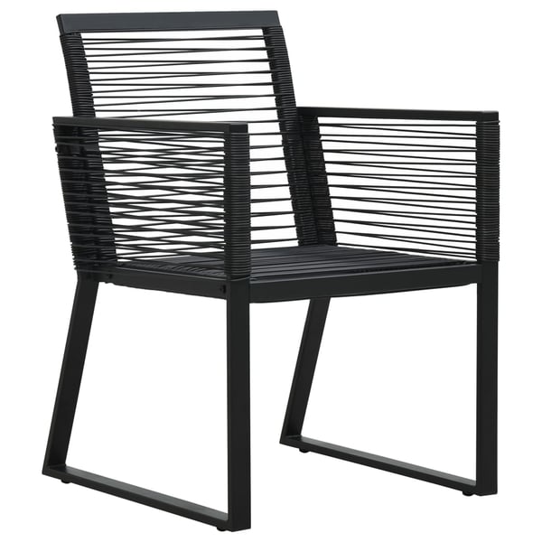 vidaXL udendørs spisebordssæt 5 dele PVC-rattan sort