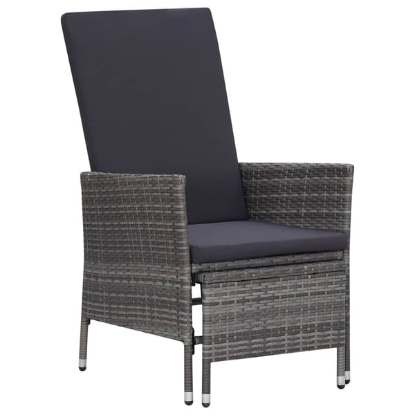 vidaXL loungesæt til haven 3 dele med hynder polyrattan grå