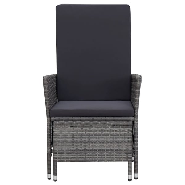 vidaXL loungesæt til haven 3 dele med hynder polyrattan grå