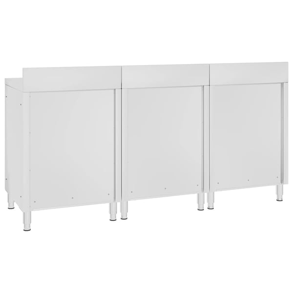 vidaXL Kommersielt arbeidsbord med skap 180x60x96 cm rustfritt stål