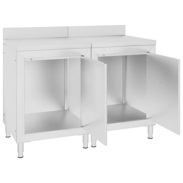 vidaXL Kommersielt arbeidsbord med skap 120x60x96 cm rustfritt stål