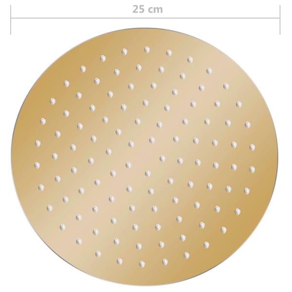 vidaXL Regndusjhode rustfritt stål 25 cm rund gull