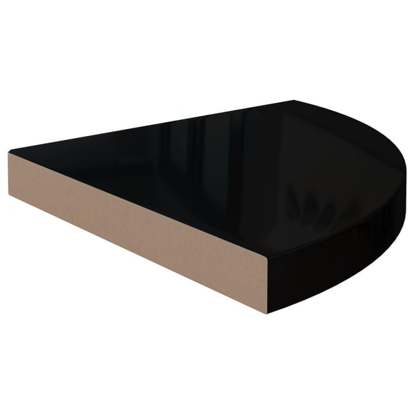 vidaXL hjørnehylde 35x35x3,8 cm MDF sort højglans