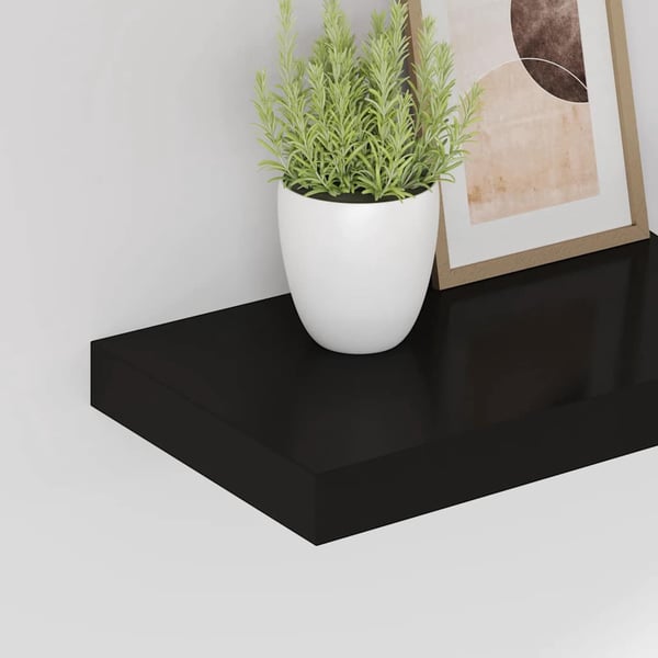 vidaXL Svävande vägghylla svart 40x23x3,8 cm MDF