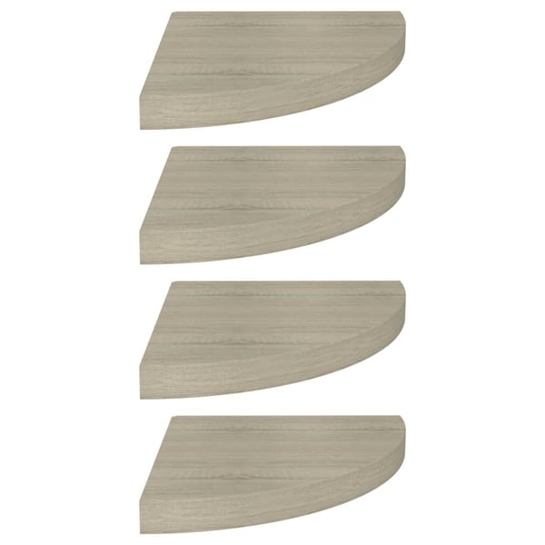 vidaXL hjørnehylder 4 stk. 35x35x3,8 cm MDF egetræsfarvet