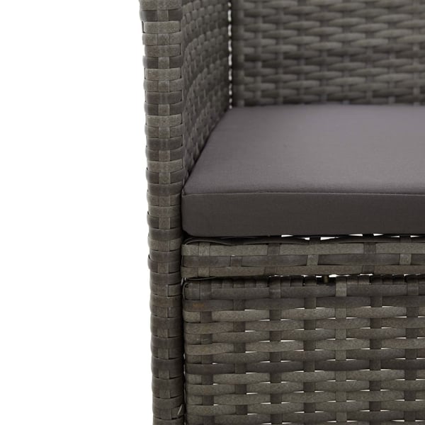 vidaXL spisebordssæt til haven 3 dele polyrattan og glas