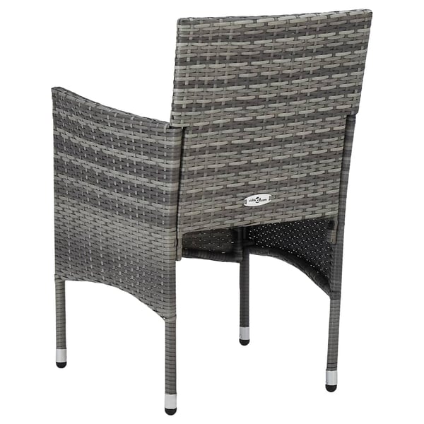 vidaXL spisebordssæt til haven 3 dele polyrattan og glas
