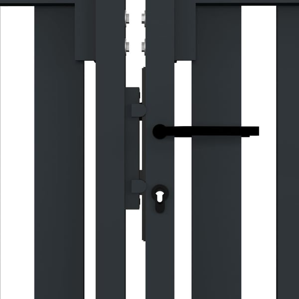 vidaXL dobbeltdørshegnslåge stål 300x75 cm antracitgrå