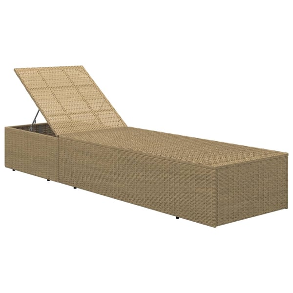vidaXL liggestol polyrattan brun og mørkegrå