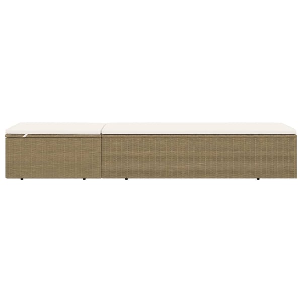 vidaXL liggestol polyrattan brun og cremehvid