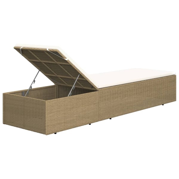 vidaXL liggestol polyrattan brun og cremehvid