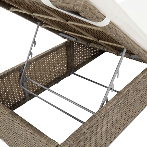 vidaXL liggestol polyrattan brun og cremehvid