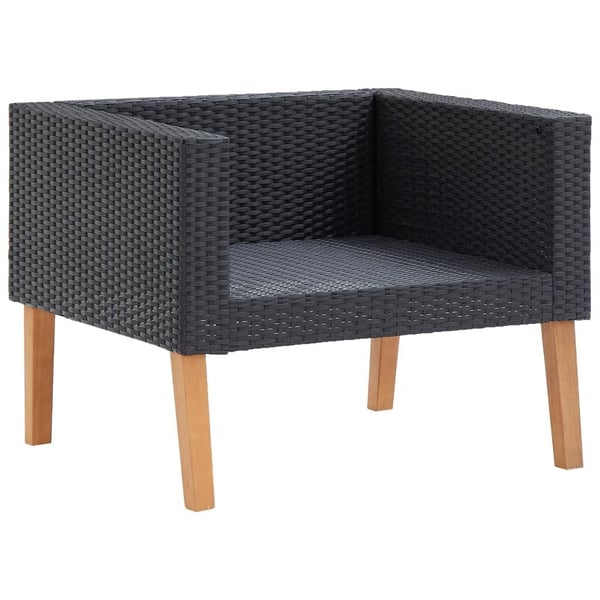 vidaXL loungesæt til haven 4 dele med hynder polyrattan sort