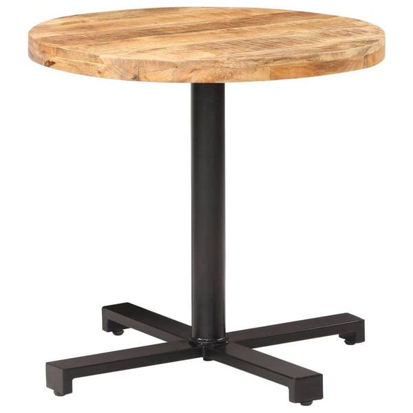 vidaXL bistrobord Ø80x75 cm rund ru mangotræ