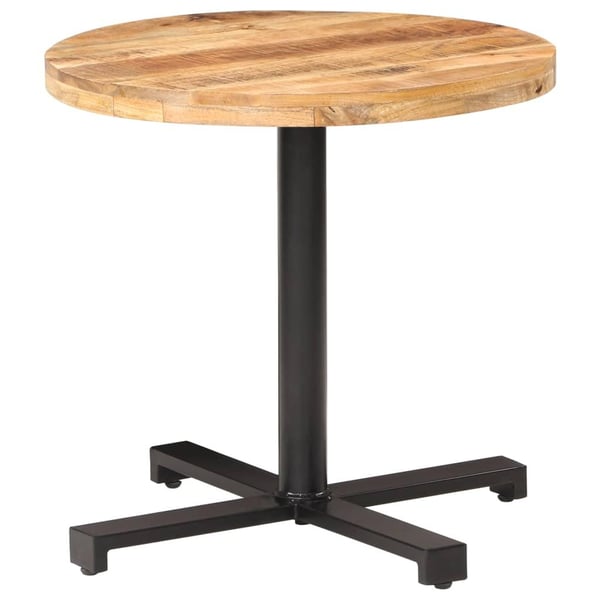 vidaXL bistrobord Ø80x75 cm rund ru mangotræ
