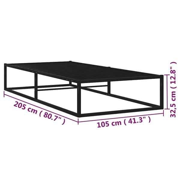 vidaXL Sängram svart metall 100x200 cm