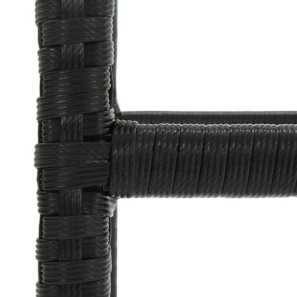 vidaXL barstole med hynder 6 stk. polyrattan sort