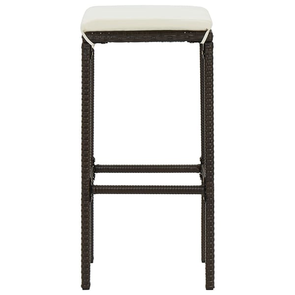 vidaXL barstole med hynder 3 stk. polyrattan brun