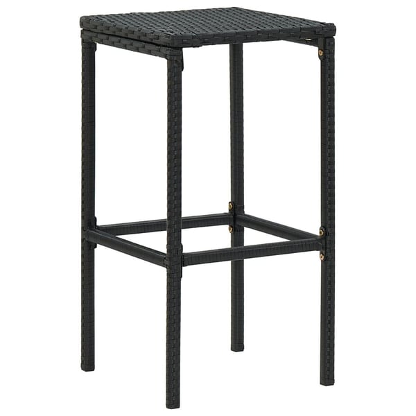vidaXL barstole med hynder 3 stk. polyrattan sort