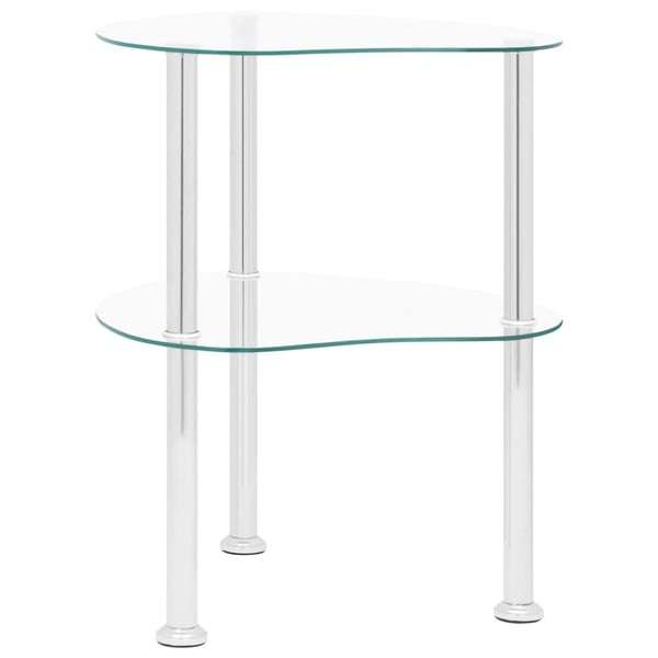 vidaXL sidebord med hylde 38x38x50 hærdet glas transparent