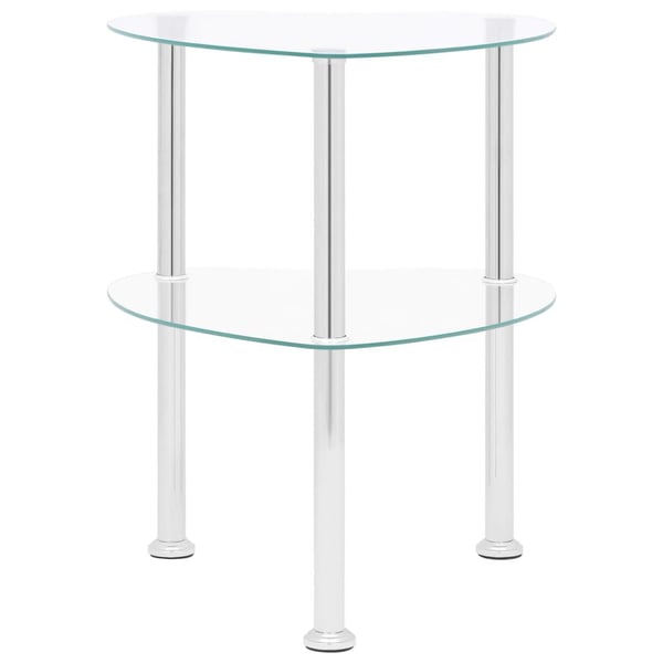 vidaXL sidebord med hylde 38x38x50 hærdet glas transparent