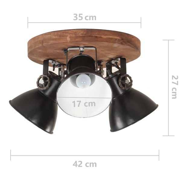 vidaXL industriel loftlampe 25 W 42x27 cm E27 mat sort