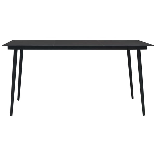 vidaXL havebord 190x90x74 cm stål og glas sort