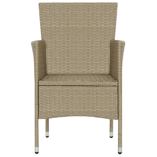 vidaXL spisebordsstole til haven 2 stk. polyrattan beige