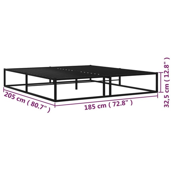 vidaXL sengestel 180x200 cm metal sort change1