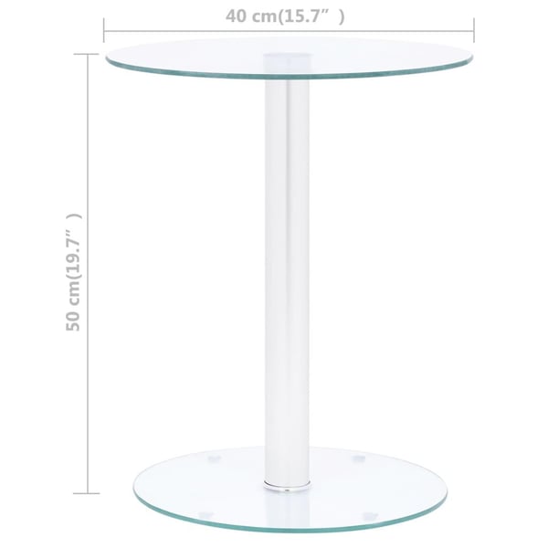 vidaXL sofabord 40 cm hærdet glas transparent