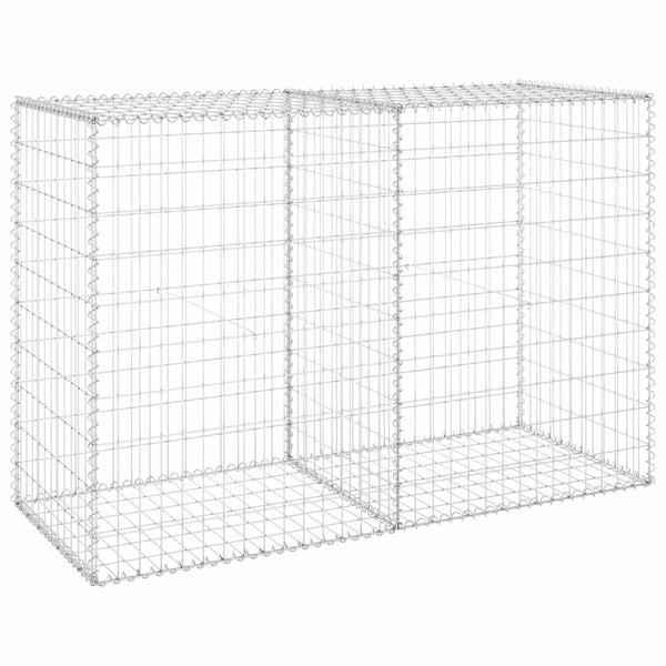 vidaXL Gabion med dekker galvanisert stål 150x60x100 cm