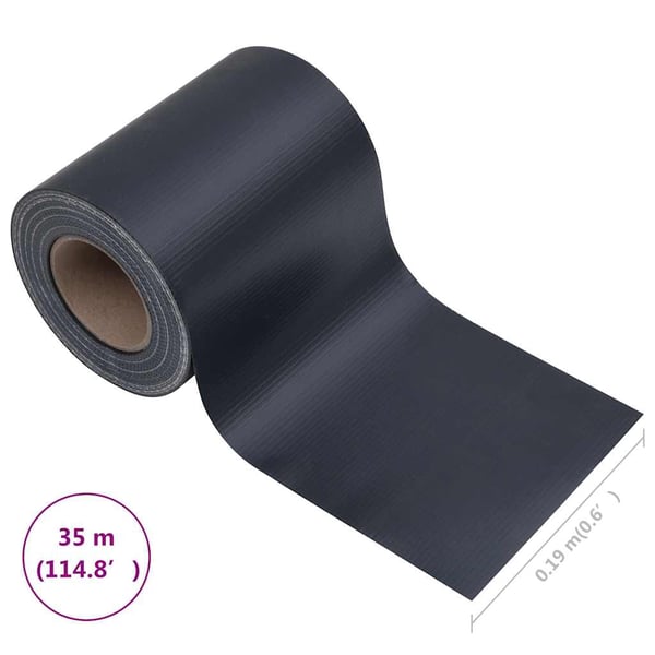 vidaXL Hageskjerm PVC 35x0,19 m matt mørkegrå