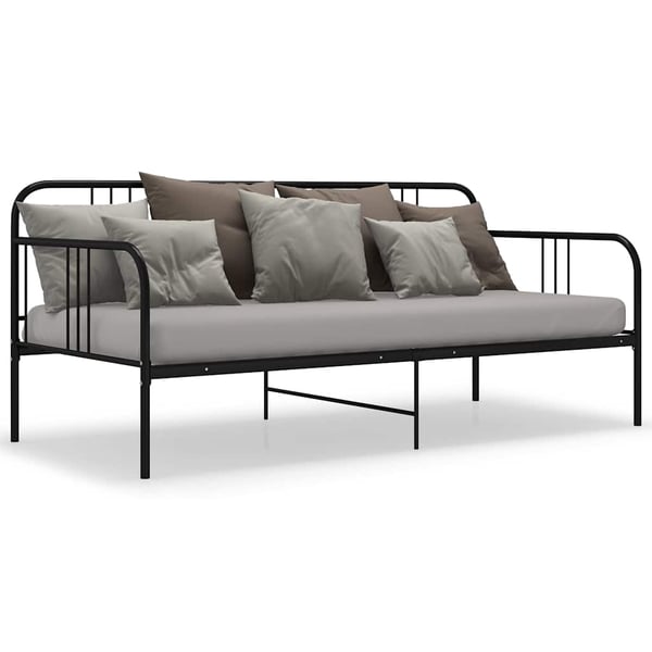 vidaXL Ramme til sovesofa svart metall 90x200 cm