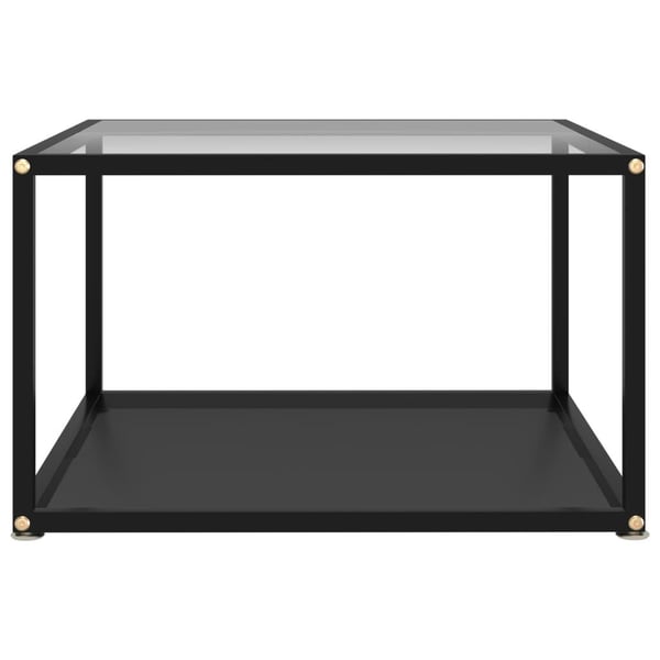 vidaXL sofabord 60x60x35 cm hærdet glas transparent og sort