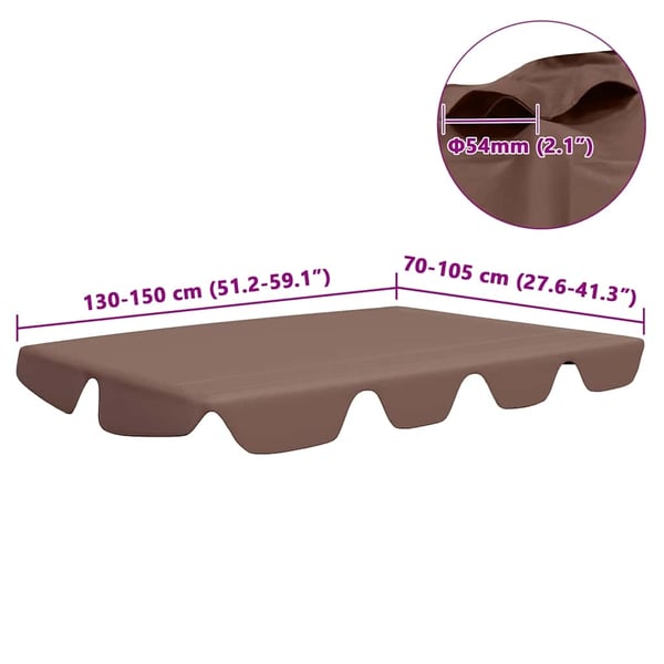 vidaXL baldakin til havegynge 150/130x105/70 cm brun