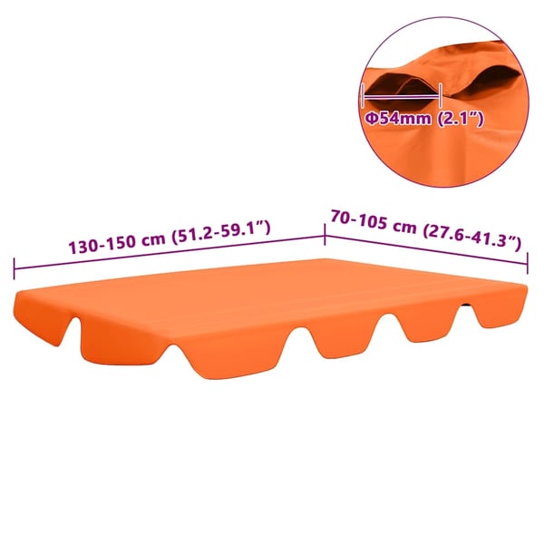 vidaXL Erstatningsbaldakin hagehuske oransje 150/130x105/70 cm