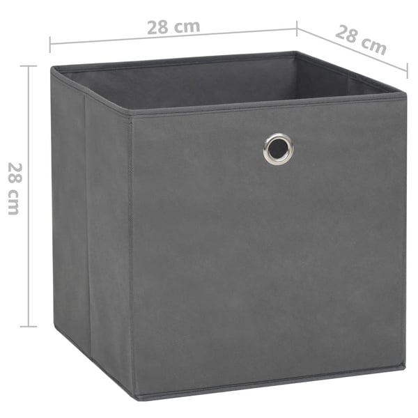 vidaXL Säilytyslaatikot 4 kpl kuitukangas 28x28x28 cm harmaa