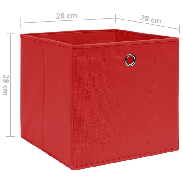 vidaXL Säilytyslaatikot 10 kpl kuitukangas 28x28x28 cm punainen