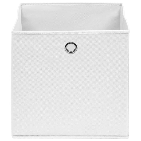 vidaXL Oppbevaringsbokser 4 stk uvevd stoff 28x28x28 cm hvit