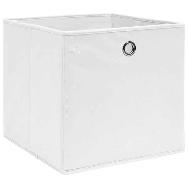 vidaXL Oppbevaringsbokser 4 stk uvevd stoff 28x28x28 cm hvit