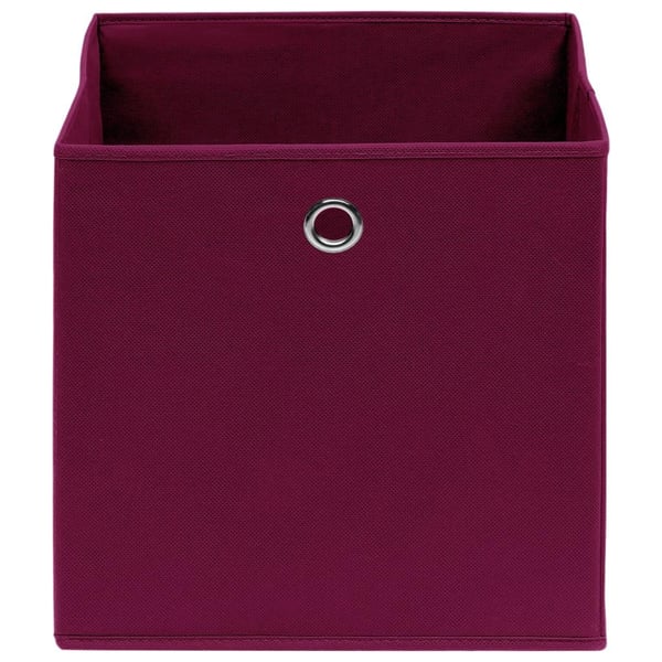 vidaXL Oppbevaringsbokser 4 stk uvevd stoff 28x28x28 cm mørkerød