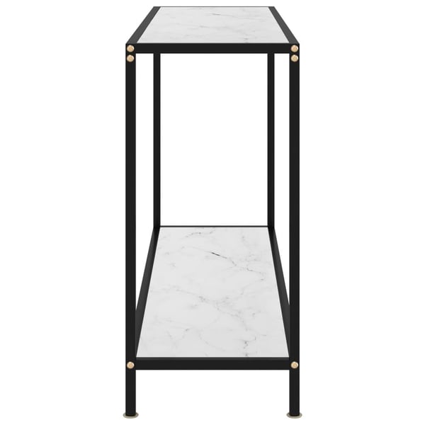 vidaXL Konsollbord hvit 120x35x75 cm herdet glass
