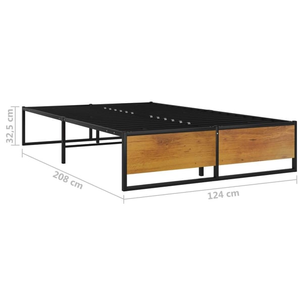 vidaXL Seng/Sengeramme svart metall 120x200 cm change1