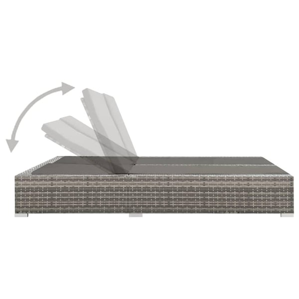vidaXL dobbelt solseng polyrattan grå