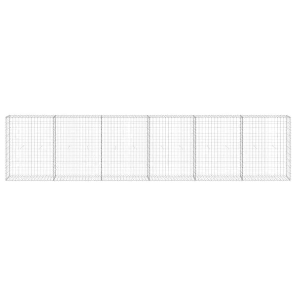 vidaXL Gabion med dekker galvanisert stål 300x30x100 cm