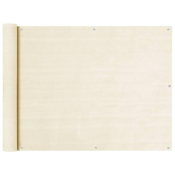 vidaXL Balkongskjerm kremhvit 90x400 cm HDPE