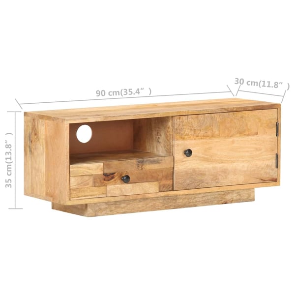 vidaXL TV-benk 90x30x35 cm heltre mango